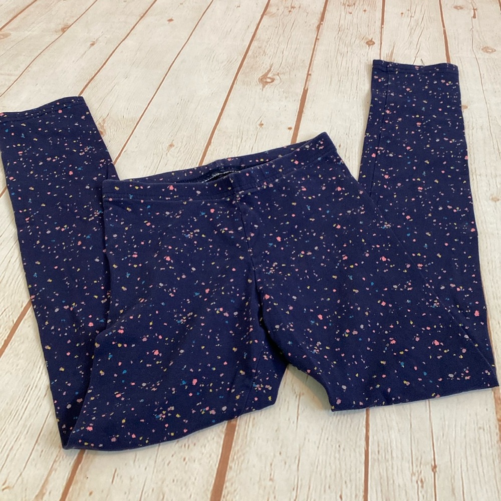 Old Navy Girls Navy Blue Rainbow Splatter Paint Print Basic Leggings